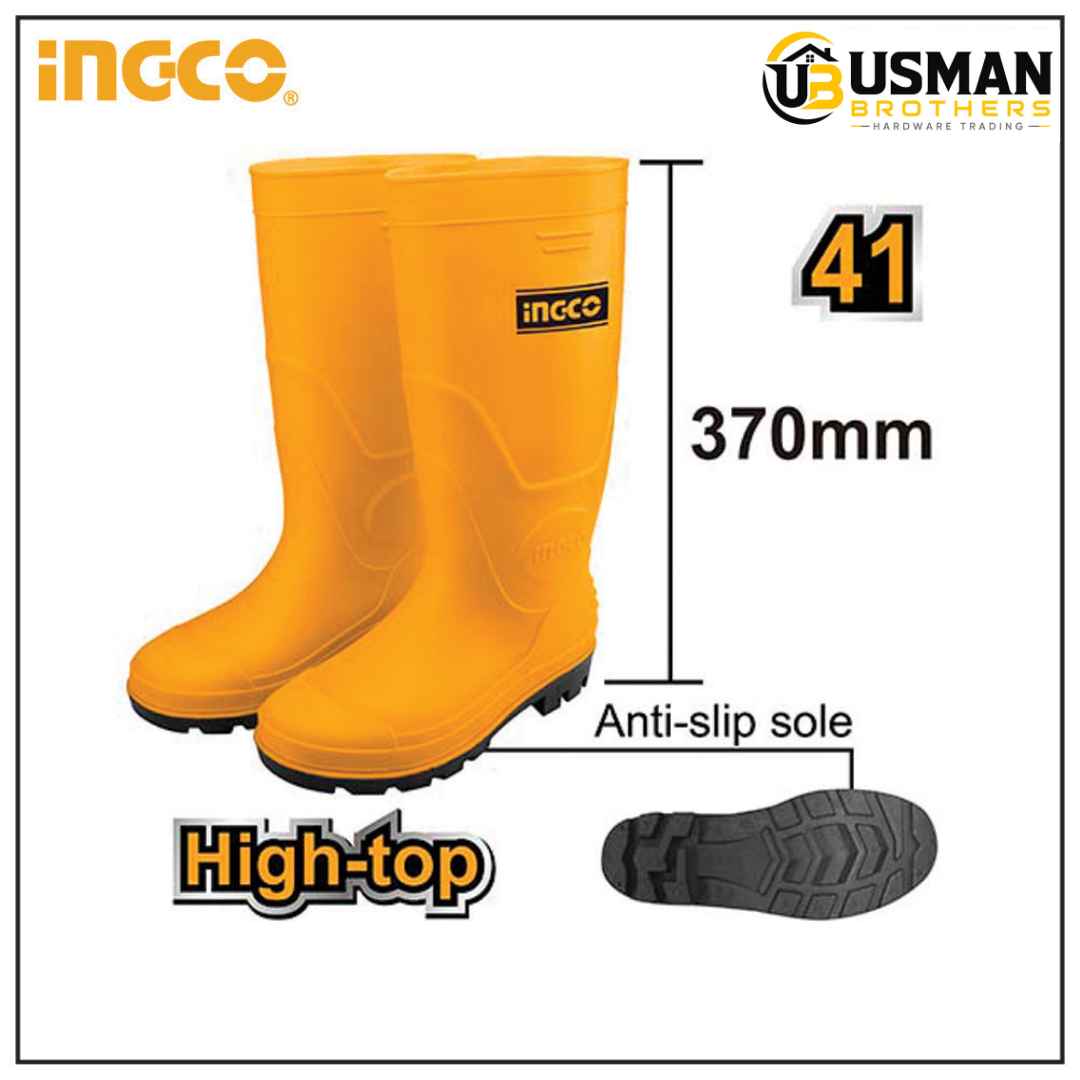 INGCO Rain Boots – SSH092L (Size: 41) | Waterproof Safety Gum Boots | Usman Brothers