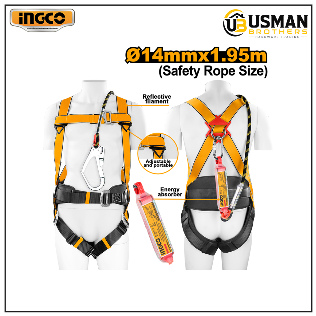 INGCO Safety Harness HSH501420 | Full Body Fall Protection Harness | Usman Brothers