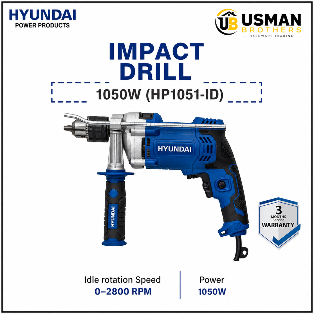 Hyundai 1050W Impact Drill – HP1051-ID | Usman Brothers