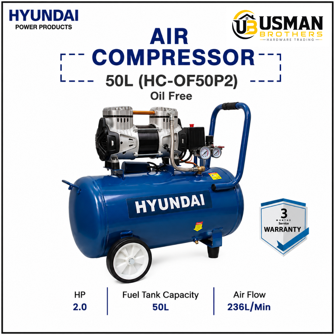 Hyundai 50L Oil-Free Air Compressor 2.0HP – HC-OF50P2 | Usman Brothers