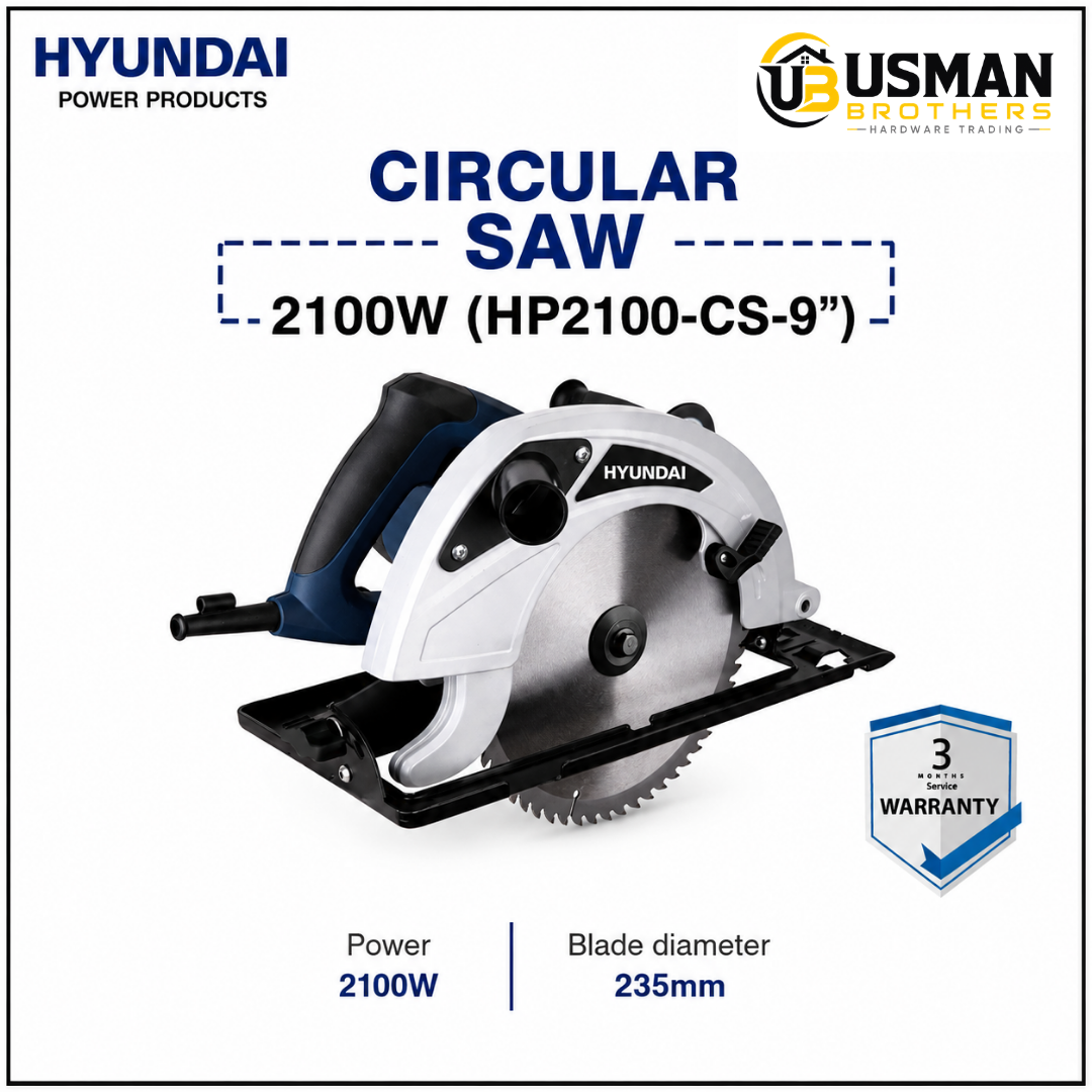 Hyundai 2100W 9-Inch Circular Saw – HP2100-CS-9" | Usman Brothers