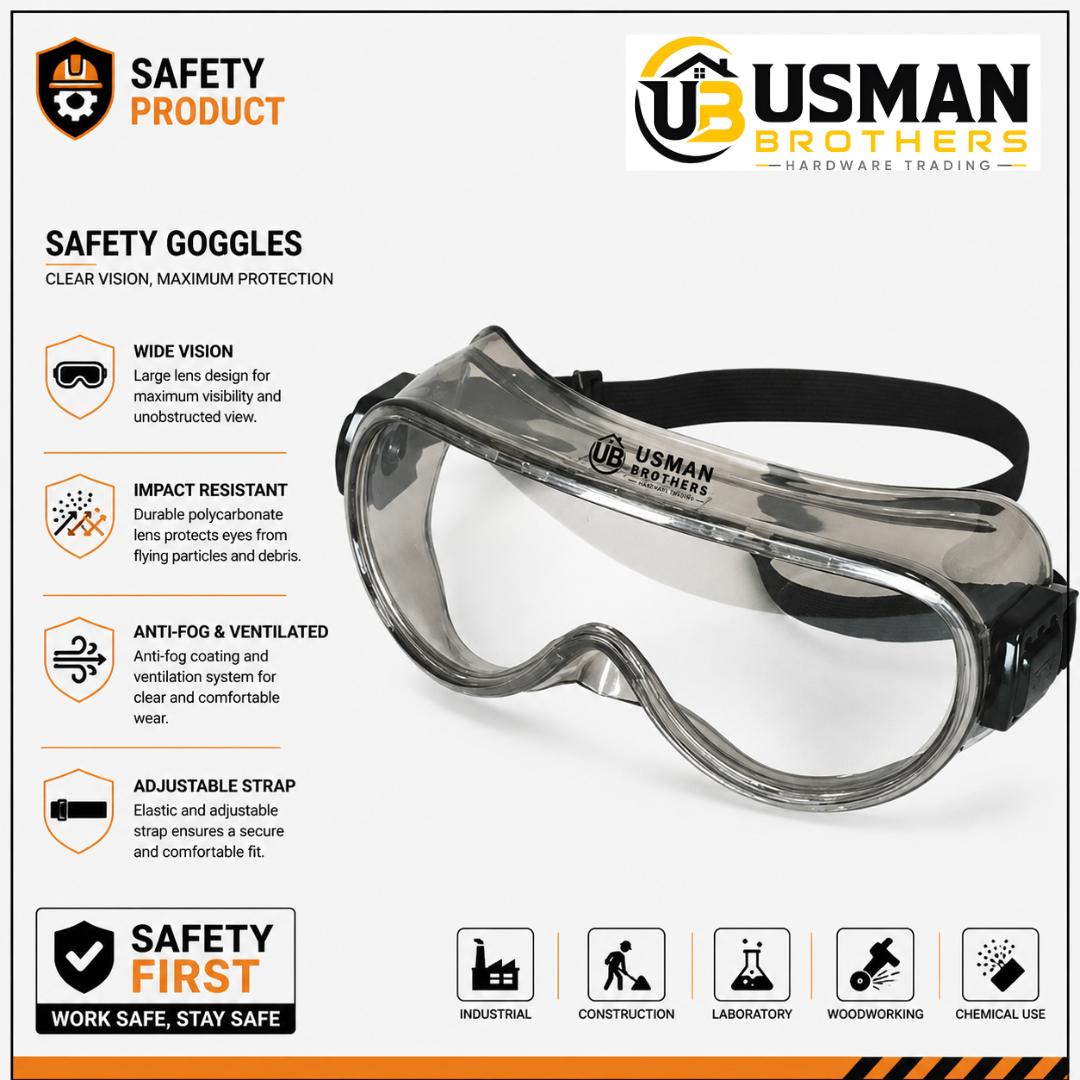 Safety Goggles | Anti-Fog Protective Safety Glasses | Usman Brothers