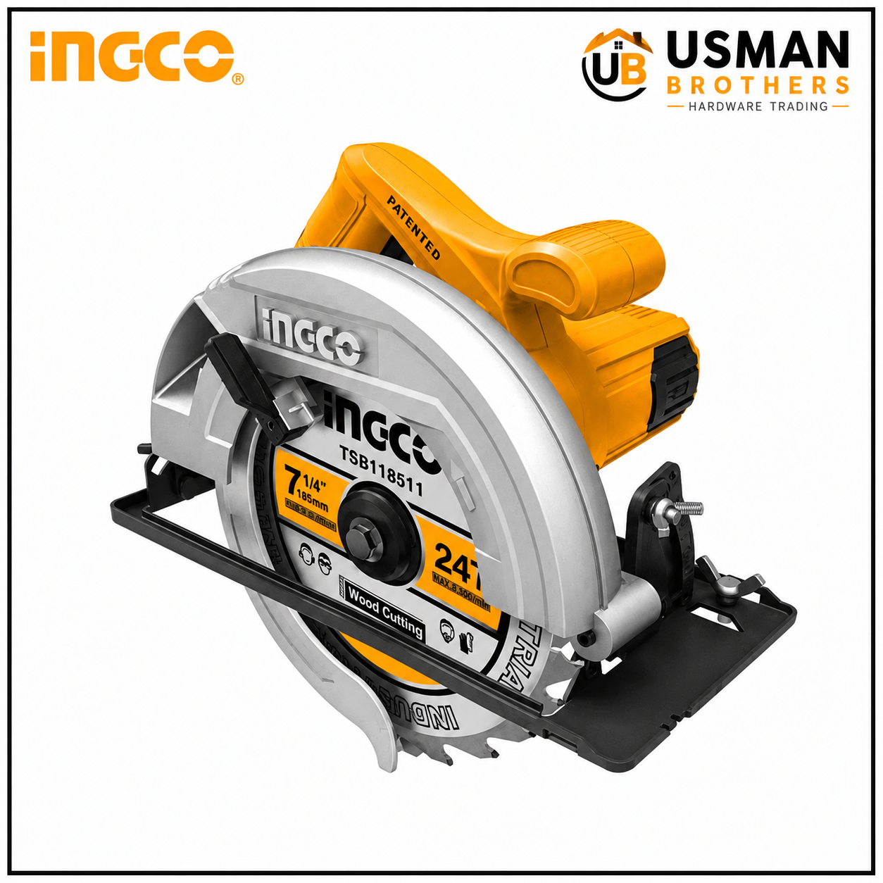 INGCO CS18538 1400W Circular Saw 185mm Electric Wood Cutting Machine | Usman Brothers