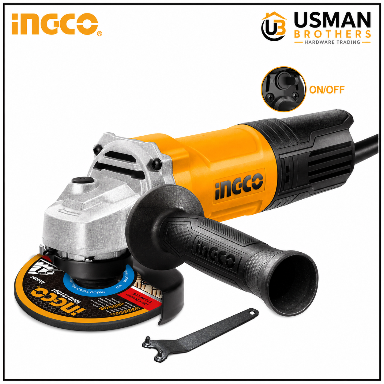 INGCO AG750282 750W Angle Grinder 115mm Electric Grinding & Cutting Machine | Usman Brothers