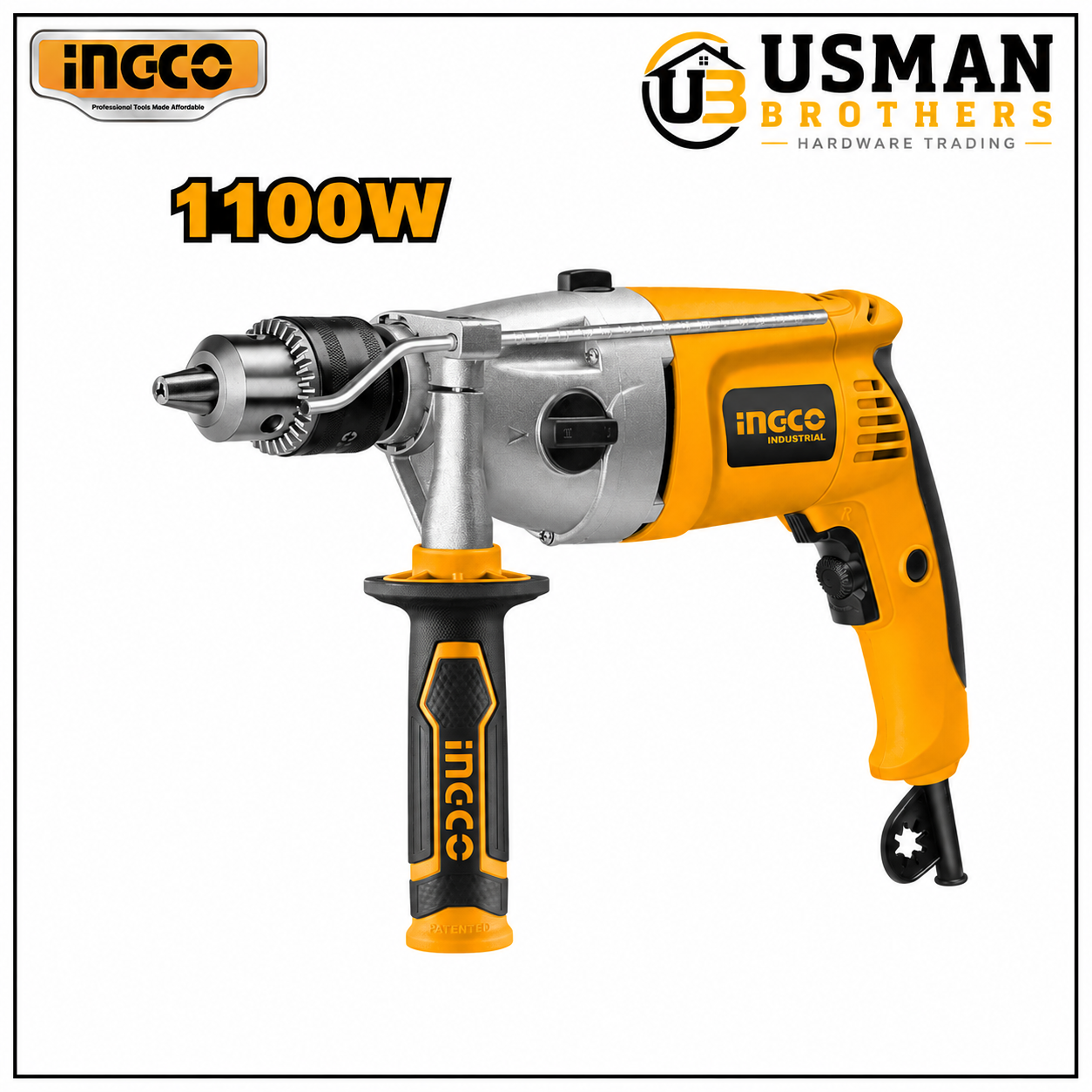 INGCO 1100W Impact Drill 16mm Dual Speed Hammer Drill – ID211002 | Usman Brothers