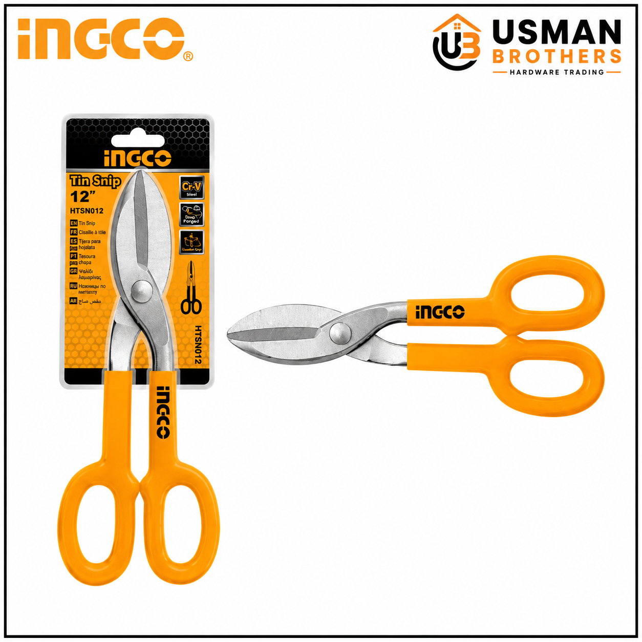 INGCO Heavy Duty Tin Snip Metal Cutting Shears – HTS0410 | Usman Brothers