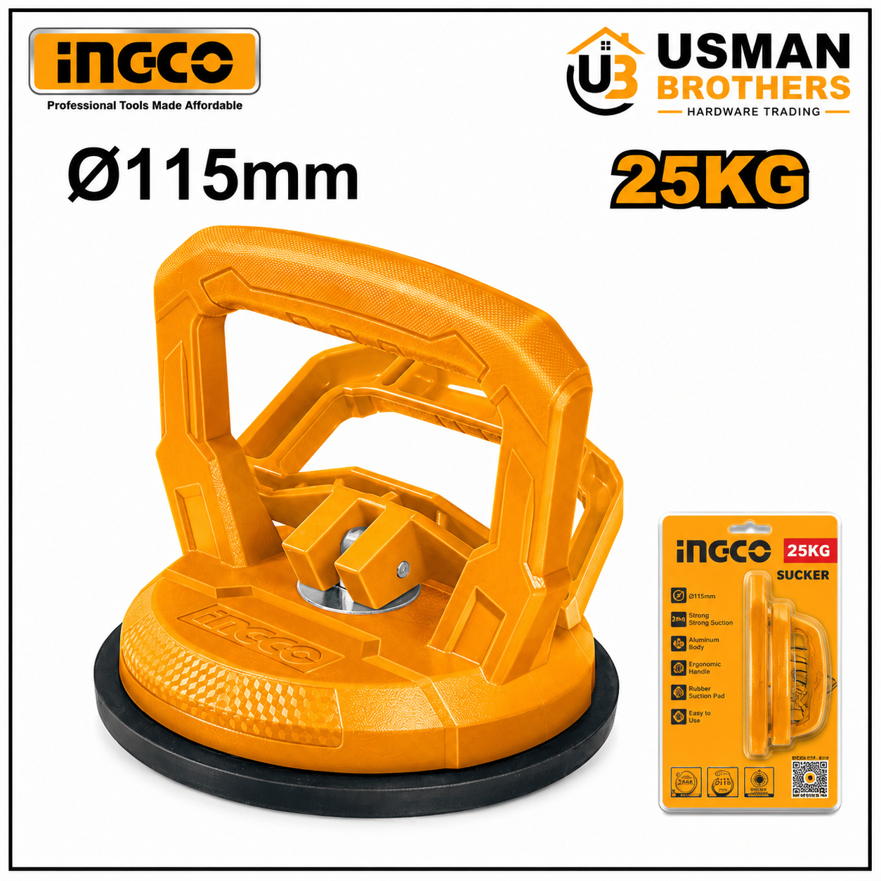 INGCO Single Suction Cup Glass Lifter – HSU012501 | Usman Brothers