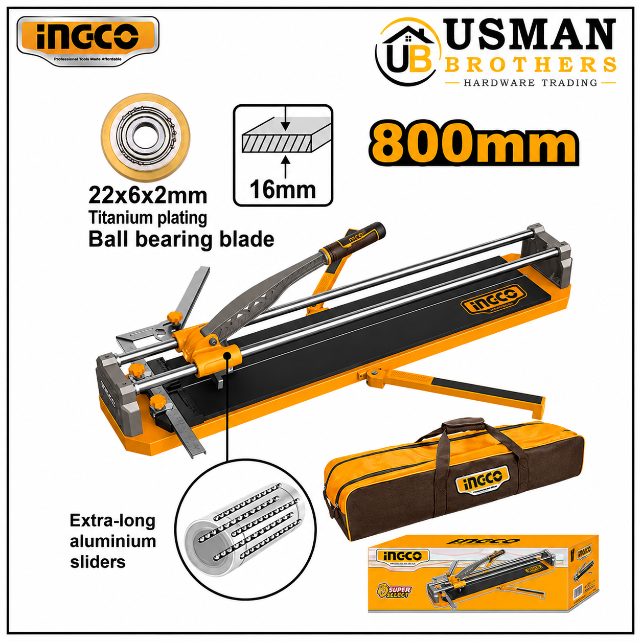 INGCO Professional Manual Tile Cutter 800mm – HTC04802 | Usman Brothers