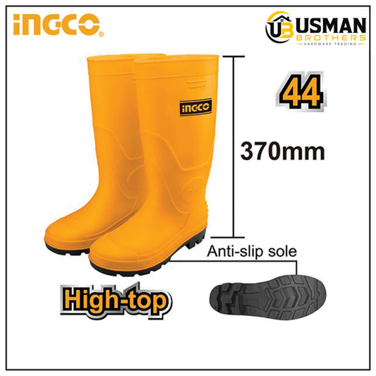 INGCO Rain Boots – SSH092L (Size: 44) | Waterproof Safety Gum Boots | Usman Brothers