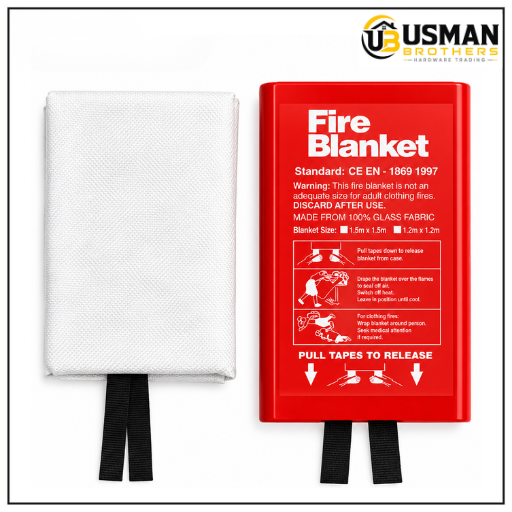 Fire Blanket with Plastic Box | Emergency Fire Safety Blanket | Fiberglass Fire Blanket | Usman Brothers