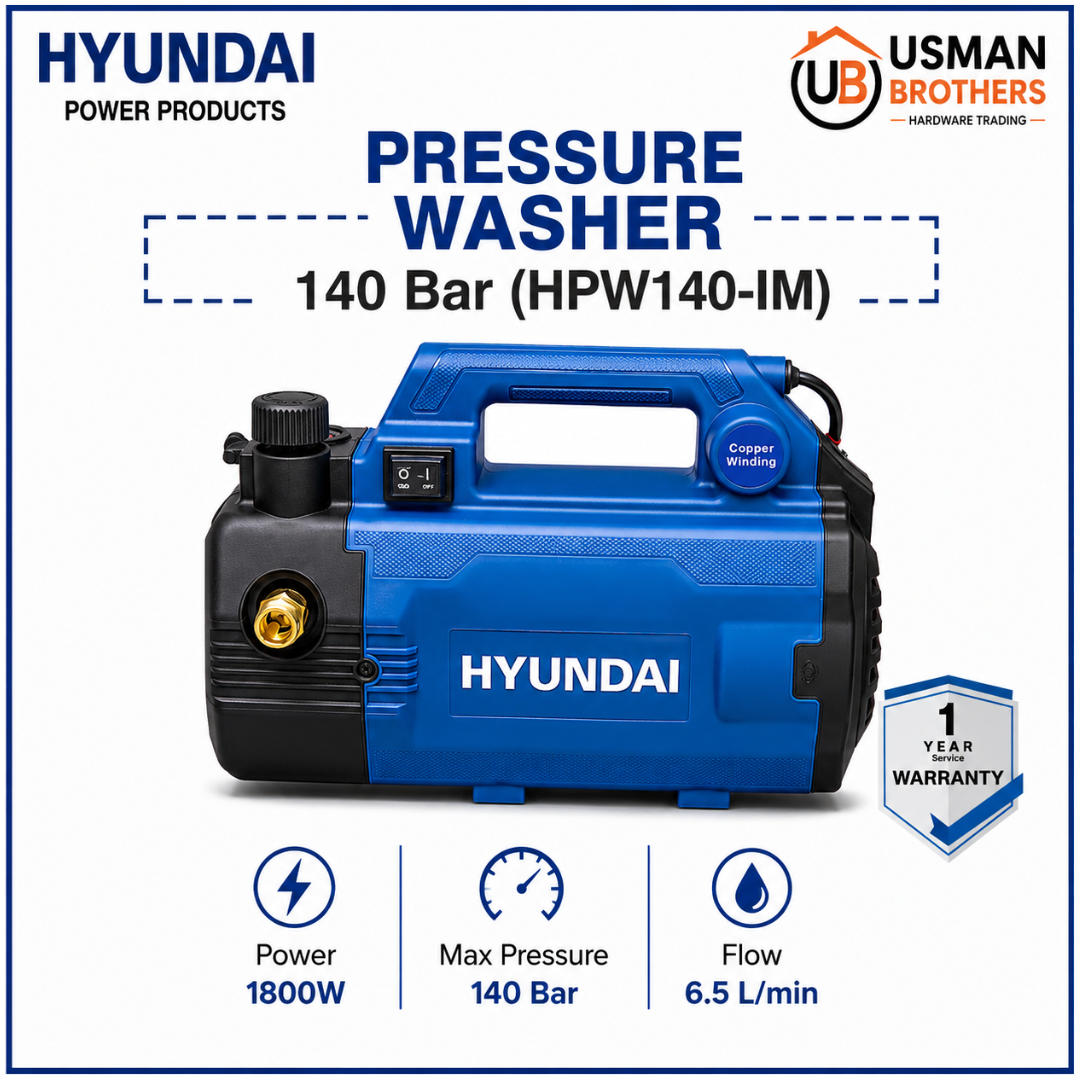 Hyundai 140 Bar Pressure Washer – HPW140-IM | Usman Brothers