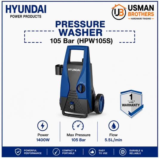 Hyundai 105 Bar Pressure Washer – HPW105S | Usman Brothers