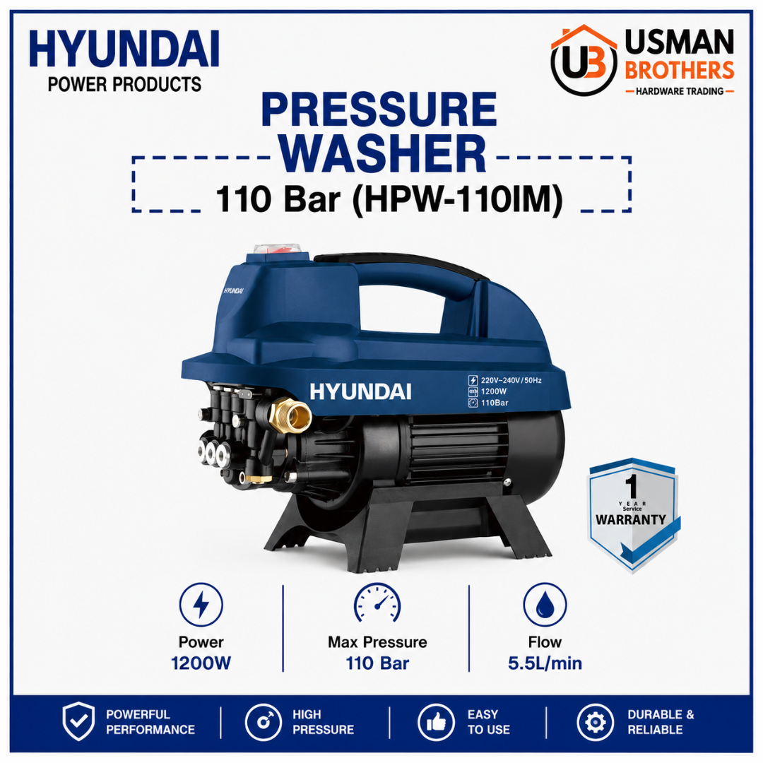 Hyundai 110 Bar Pressure Washer – HPW110-IM | Usman Brothers