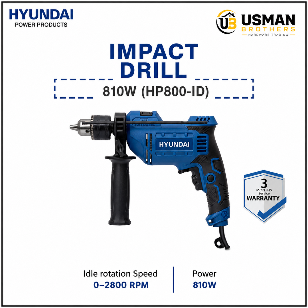 Hyundai 810W Impact Drill – HP800-ID | Usman Brothers