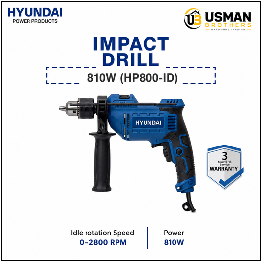 Hyundai 810W Impact Drill – HP800-ID | Usman Brothers