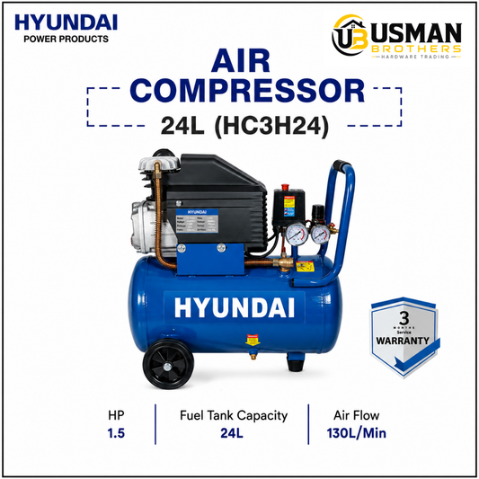 Hyundai 24L Air Compressor 1.5HP – HC3H24 | Usman Brothers