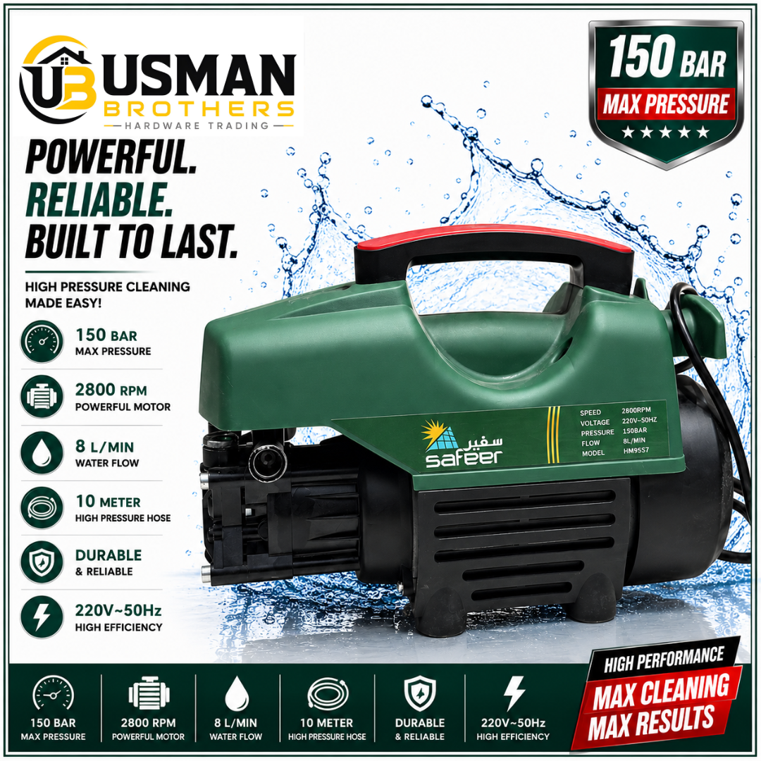 Safeer High Pressure Washer 2500W 140 Bar for Car, Bike & Solar Cleaning