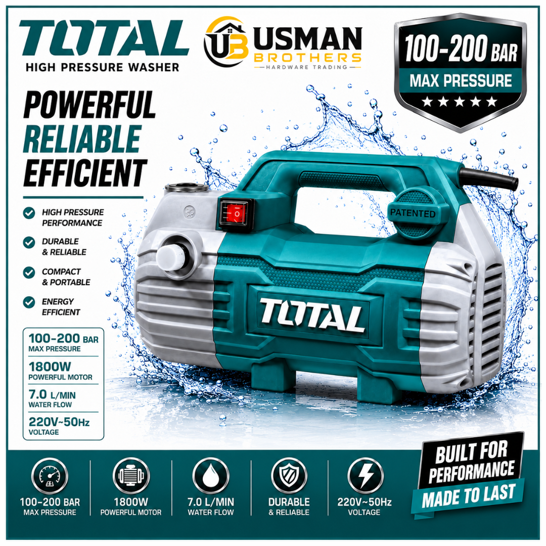 TOTAL High Pressure Washer 1500W – TGT11236 | Usman Brothers
