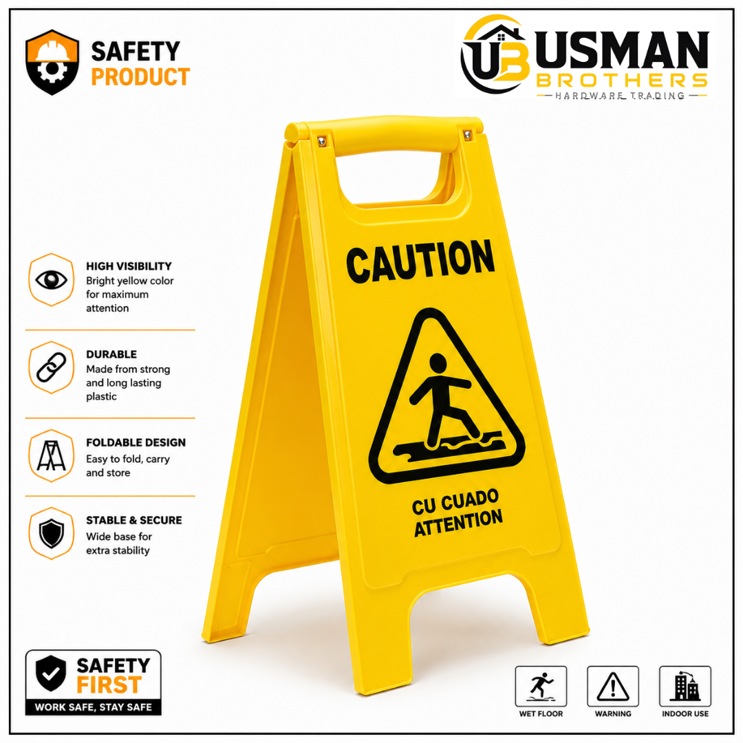 Caution Wet Floor Safety Sign | Foldable Warning Sign Board | Usman Brothers