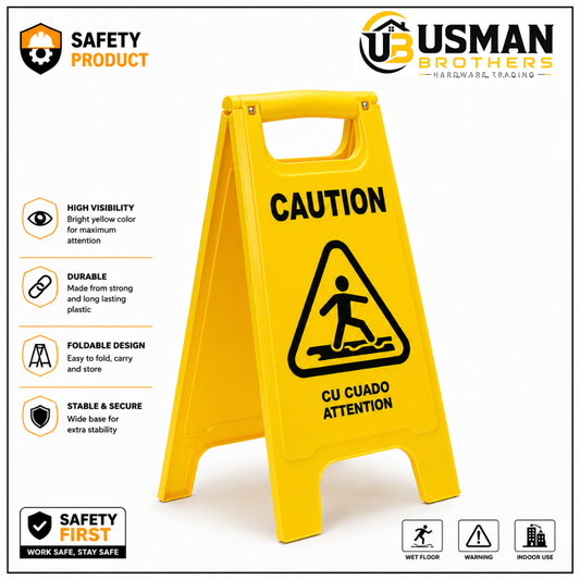 Caution Wet Floor Safety Sign | Foldable Warning Sign Board | Usman Brothers
