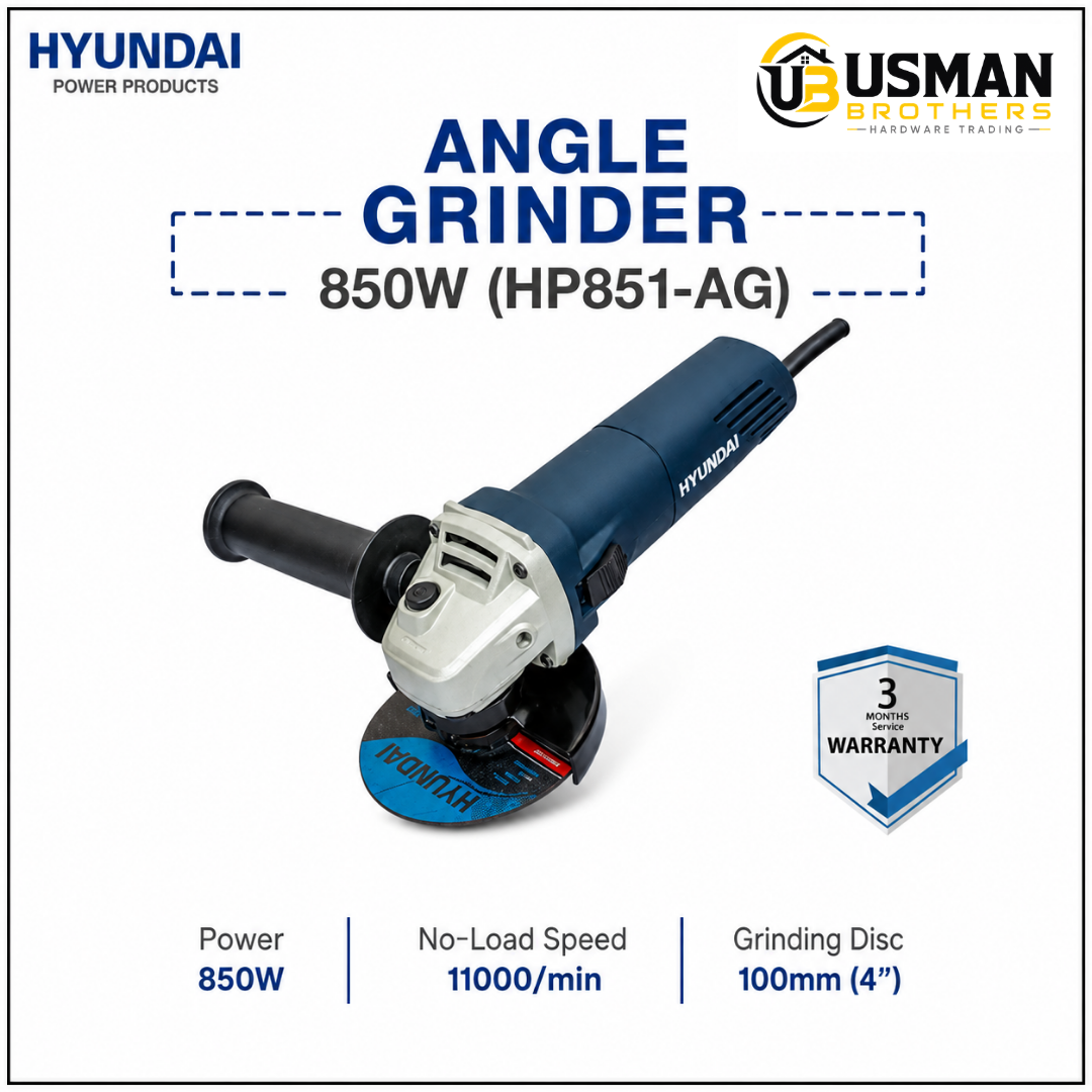 Hyundai 850W Angle Grinder – HP851-AG | Usman Brothers