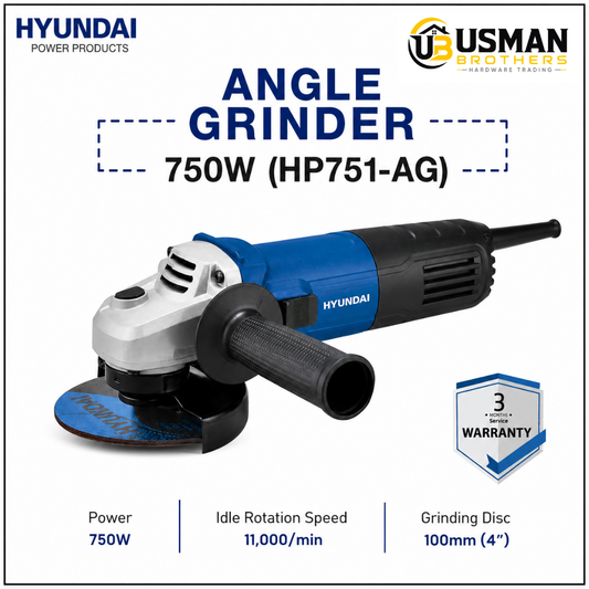 Hyundai 750W Angle Grinder – HP751-AG | Usman Brothers