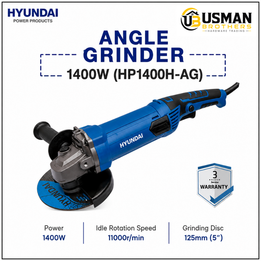 Hyundai 1400W Angle Grinder – HP1400H-AG | Usman Brothers