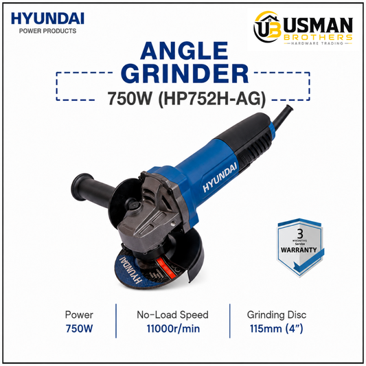 Hyundai 750W Angle Grinder – HP752H-AG | Usman Brothers