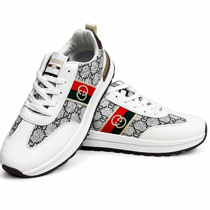 Premium White Printed Sneakers – Stylish & Modern Casual Footwear