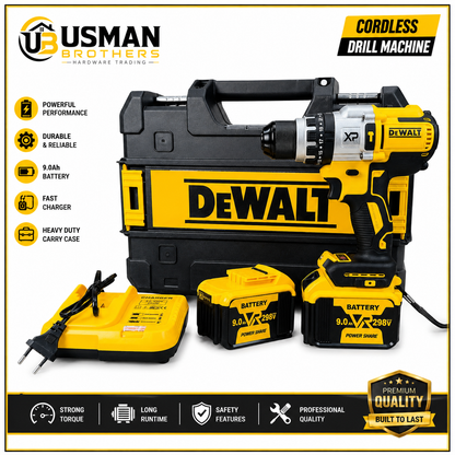 DeWalt 298V Brushless Cordless Drill Machine – Powerful & Professional | Usman Brothers