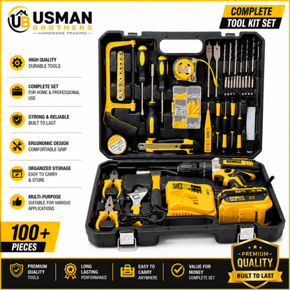 DEWALT 48V Rechargeable Cordless Drill Machine Kit with Double Batteries | Usman Brothers