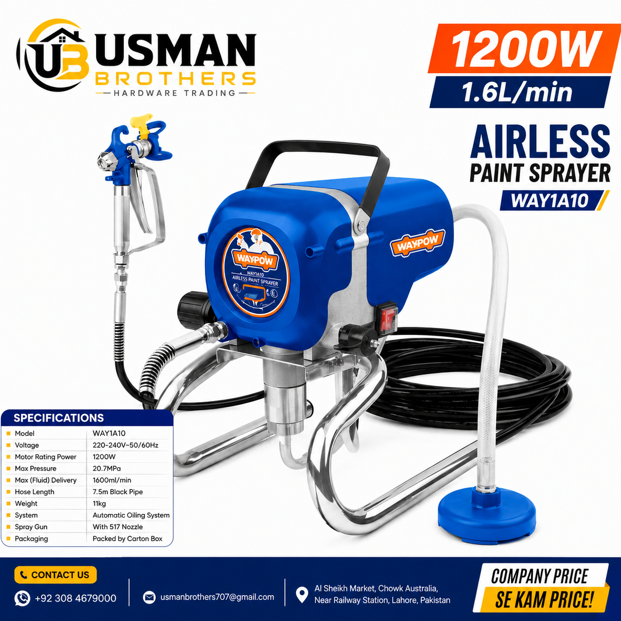 Airless Spray Paint Machine – WADFOW Heavy Duty High Pressure Paint Sprayer