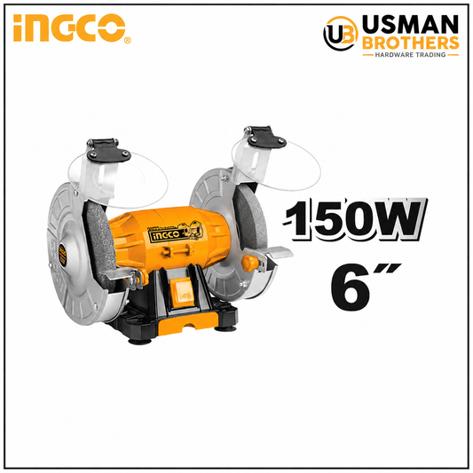 INGCO BG61502 150W Bench Grinder 6 Inch Sharpening & Grinding Machine | Usman Brothers