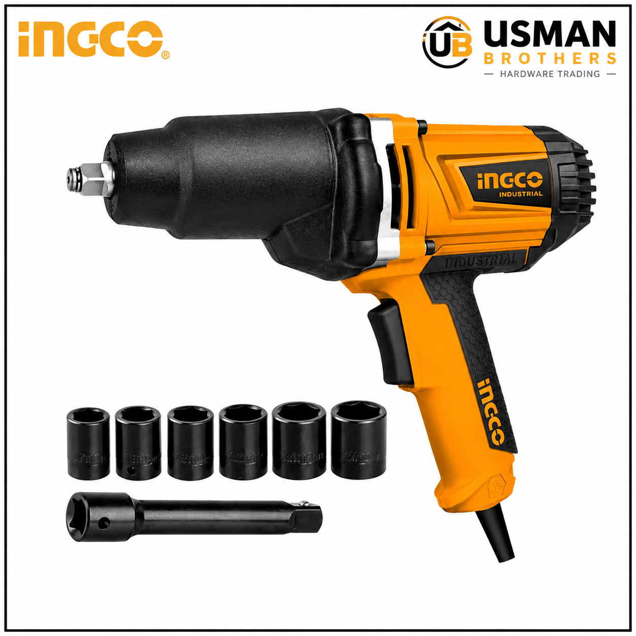 INGCO IW10508 1050W Impact Wrench High Torque Electric Nut Runner | Usman Brothers