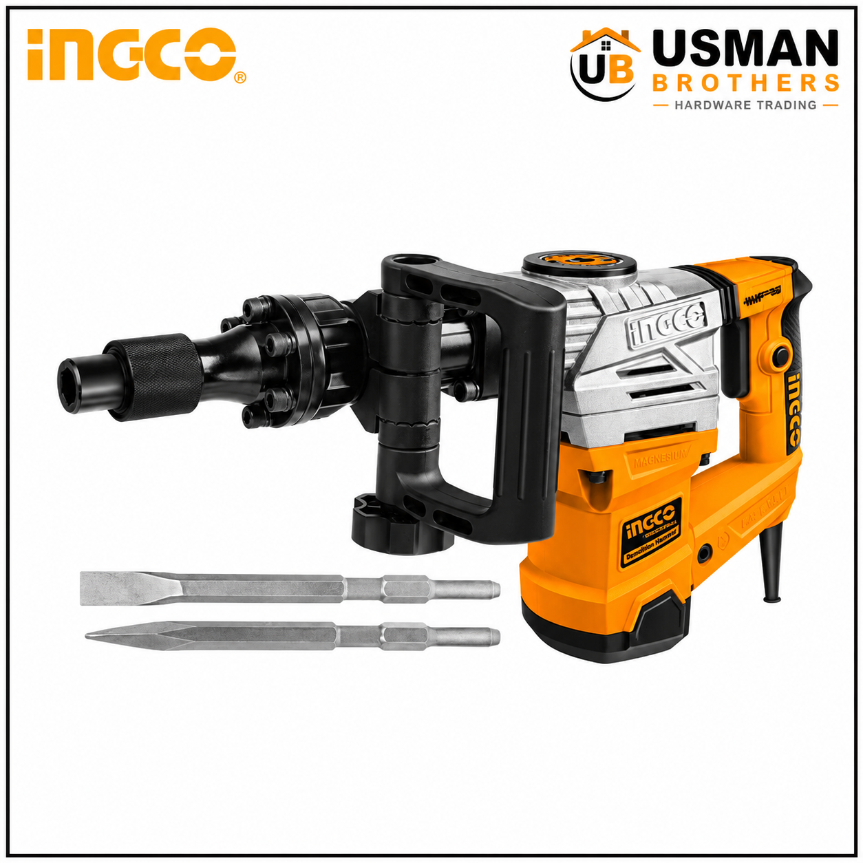 INGCO PDB13008 1300W Demolition Breaker Heavy Duty Concrete Breaking Hammer | Usman Brothers