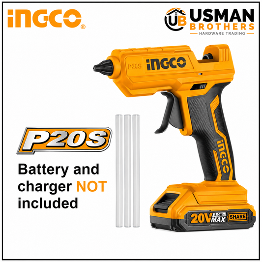 INGCO CGGLI2001 20V Lithium-Ion Cordless Glue Gun Hot Melt Adhesive Tool | Usman Brothers