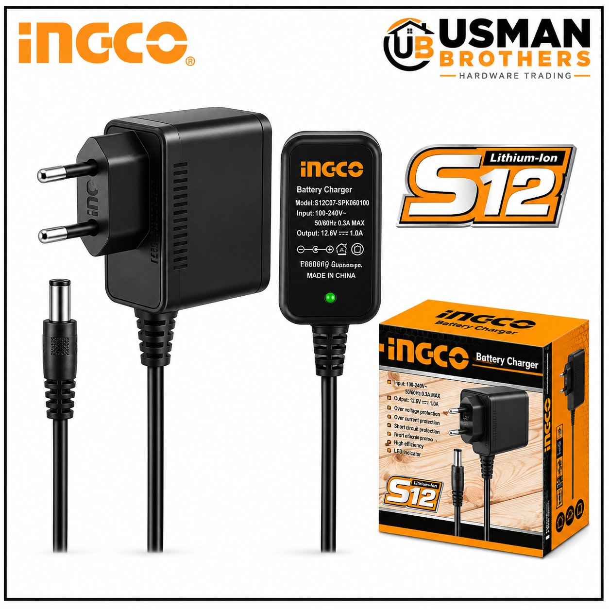 INGCO FCLI12071 12V Lithium-Ion Battery Charger for Cordless Power Tools | Usman Brothers