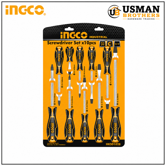INGCO 10 Pcs CR-V Screwdriver Set – HKSD1028 | Usman Brothers