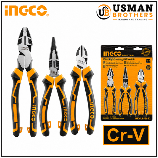 INGCO 3 Pcs High Leverage Pliers Set Heavy Duty – HKHLPS2832 | Usman Brothers