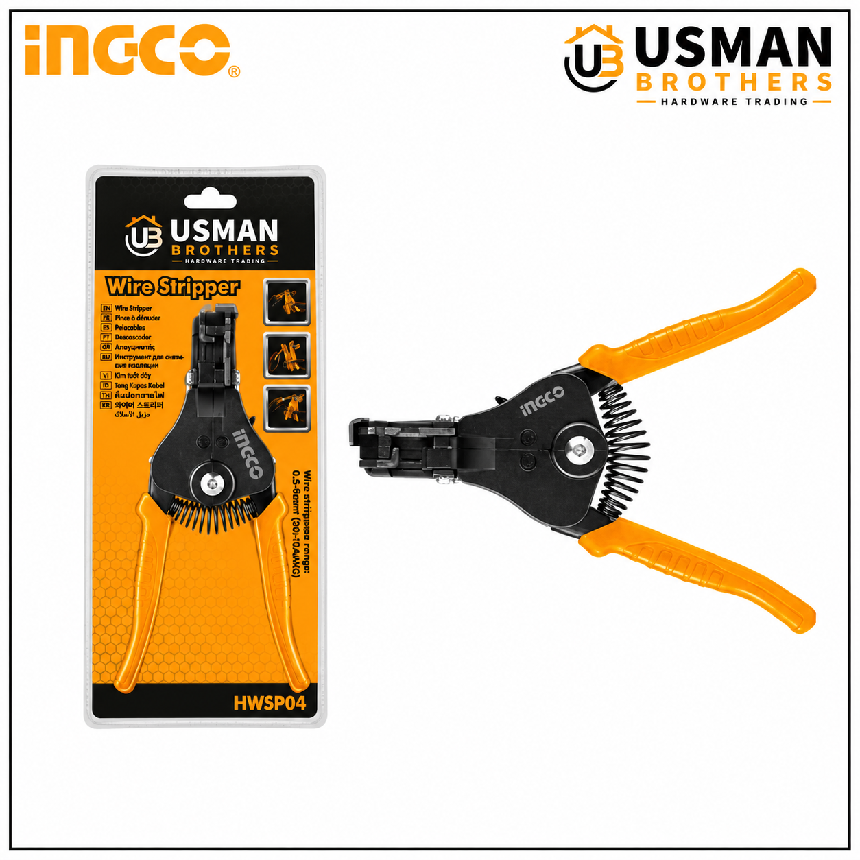 INGCO Wire Stripper & Cutter Heavy Duty – HWSP04 | Usman Brothers