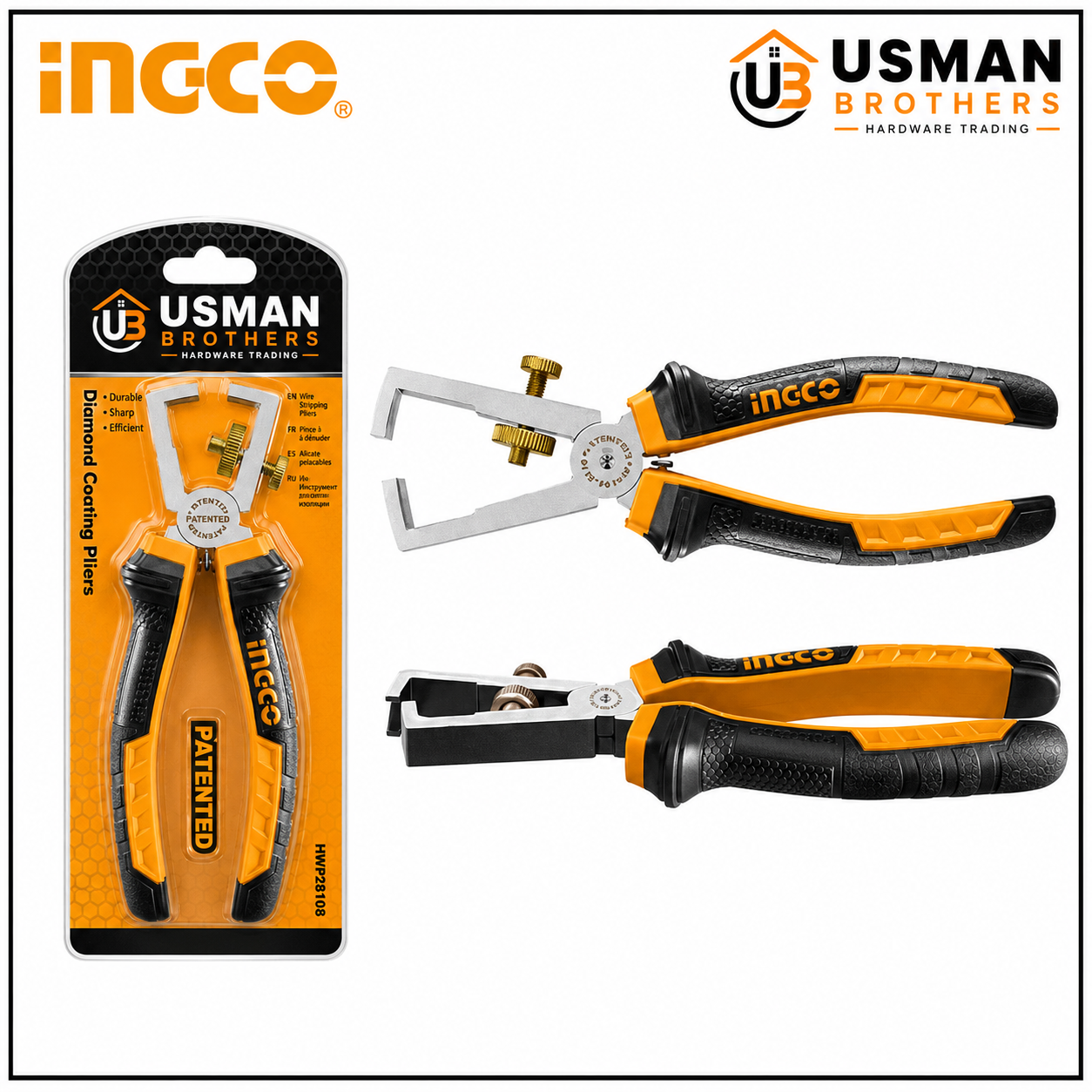 INGCO Heavy Duty Wire Stripping Pliers – HWSP08168 | Usman Brothers