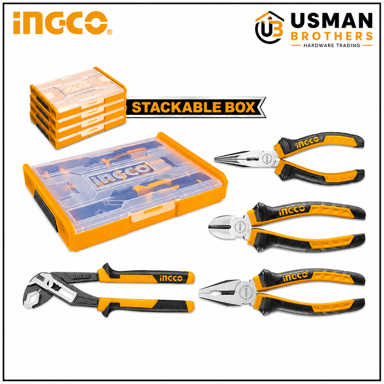 INGCO 4 Pcs Professional Pliers Set – HKTV01P041 | Usman Brothers
