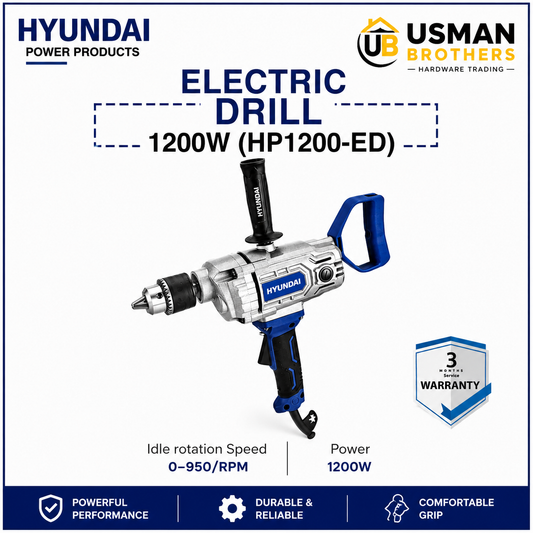 Hyundai 1200W Electric Drill – HP1200-ED | Usman Brothers