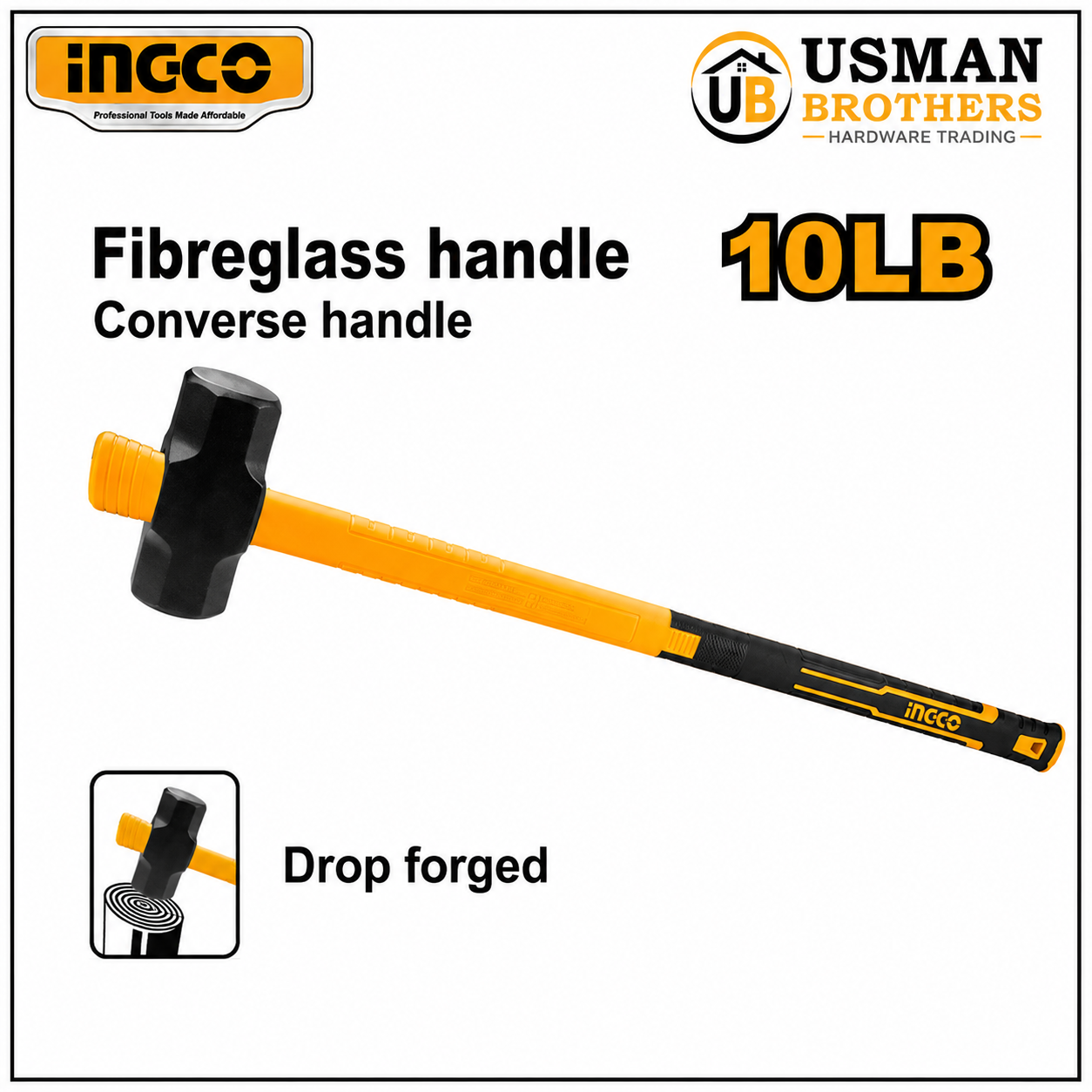 INGCO Sledge Hammer with Converse Handle – HSM01108D | Usman Brothers