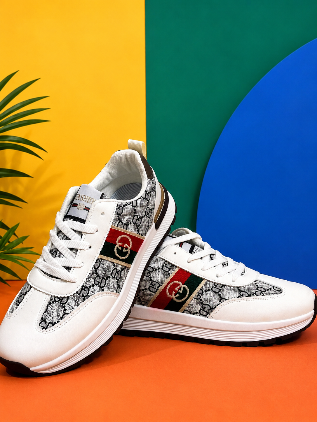 Gucci Premium Fashion Sneakers – White Designer Casual Shoes
