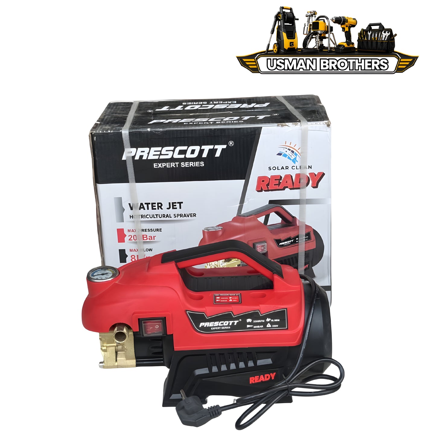 Heavy Duty 200 Bar High Pressure Washer with Bucket Self Suction | Usman Brothers