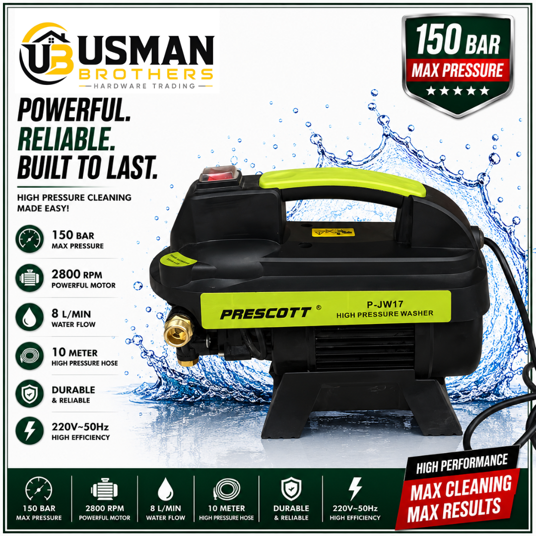 Prescott P-JW17+ 850W 40 Bar High Pressure Washer | Usman Brothers