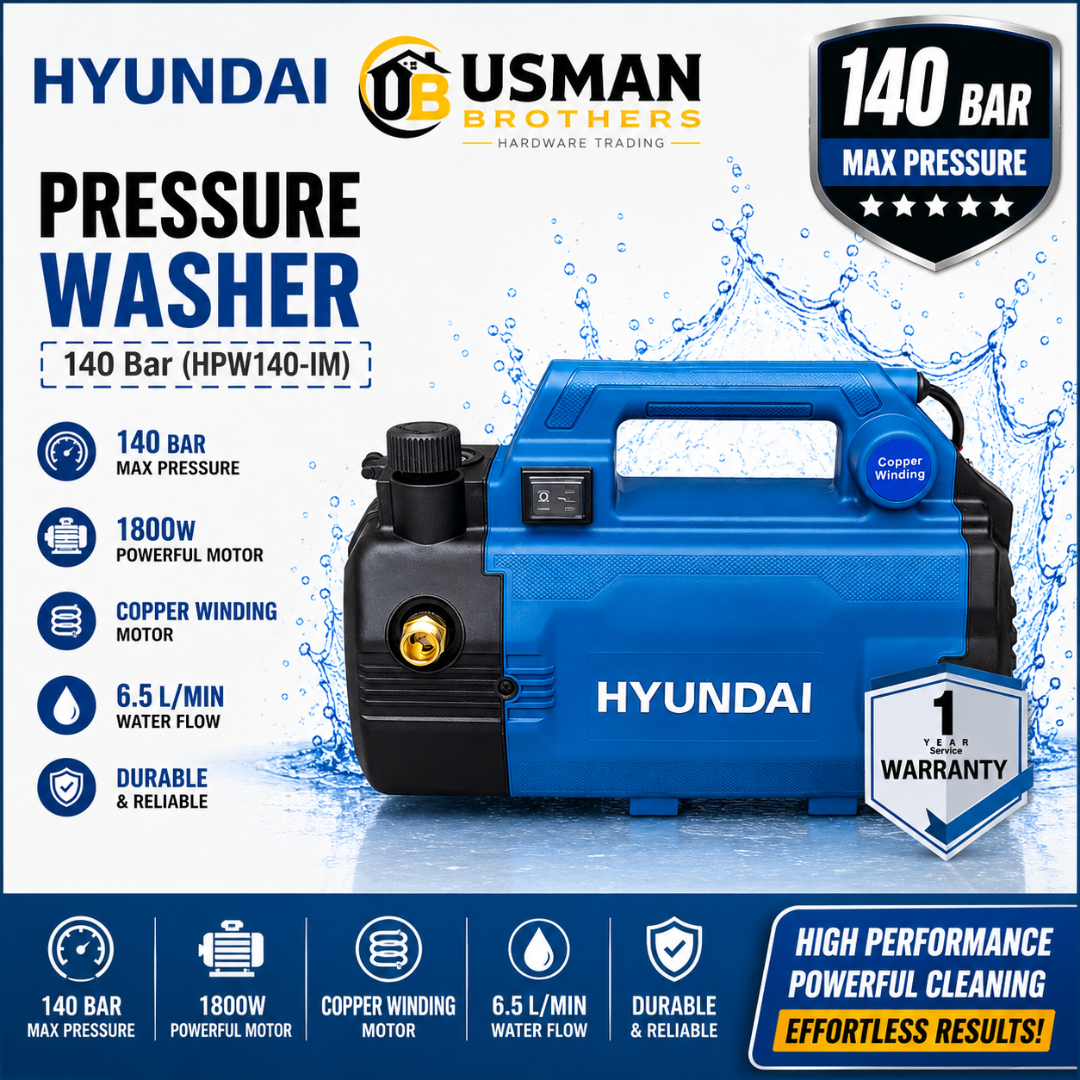 Hyundai 140 Bar Pressure Washer – HPW140-IM | Usman Brothers