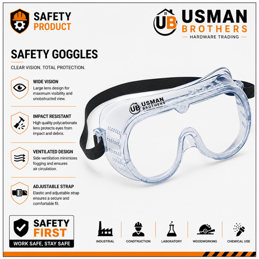 Clear Safety Goggles | Protective Eye Safety Glasses | Usman Brothers