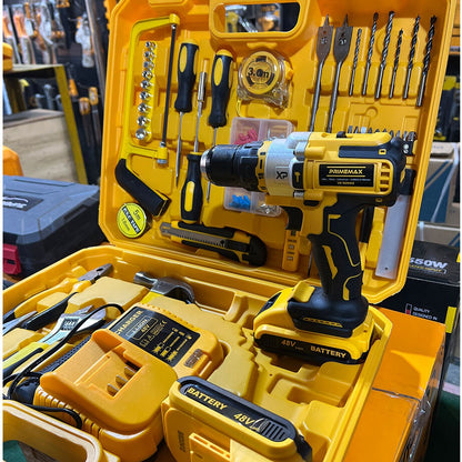 117 Pcs 48V Cordless Drill Tool Kit with 2 Batteries & Charger | Usman Brothers